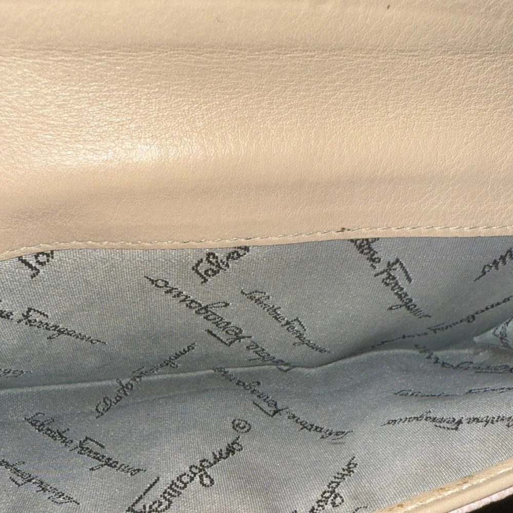 Salvatore Ferragamo Gancini continental  Pink Embossed wallet